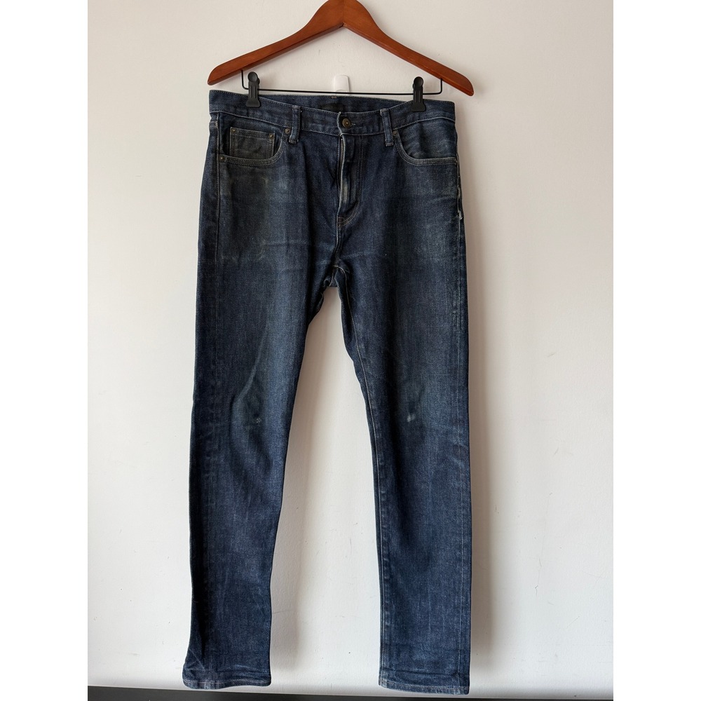 Uniqlo Jeans Slim Straight Kaihara Fabric Selvedge Denim Mens 33x34 READ (tag)